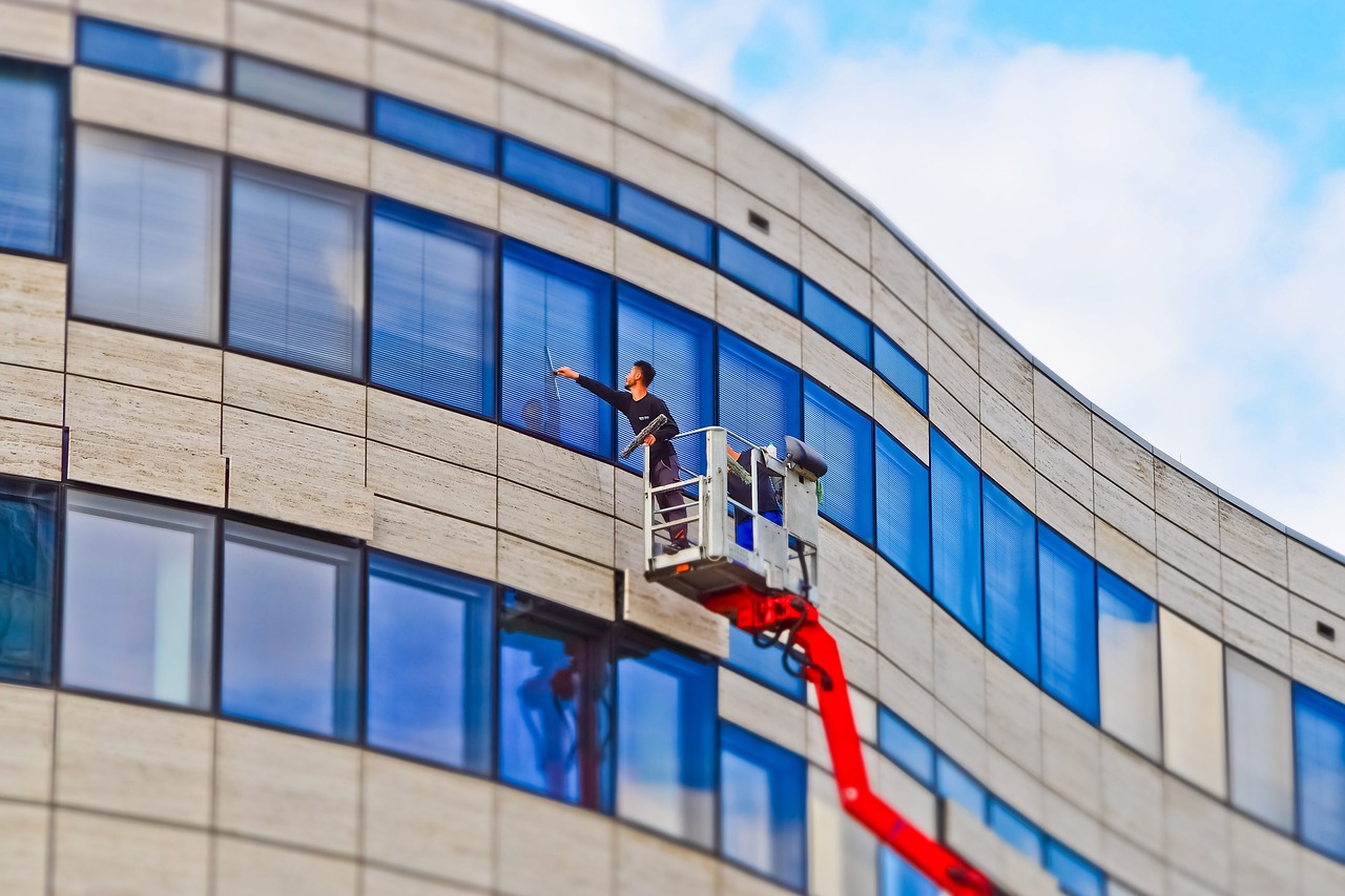cleaning the windows